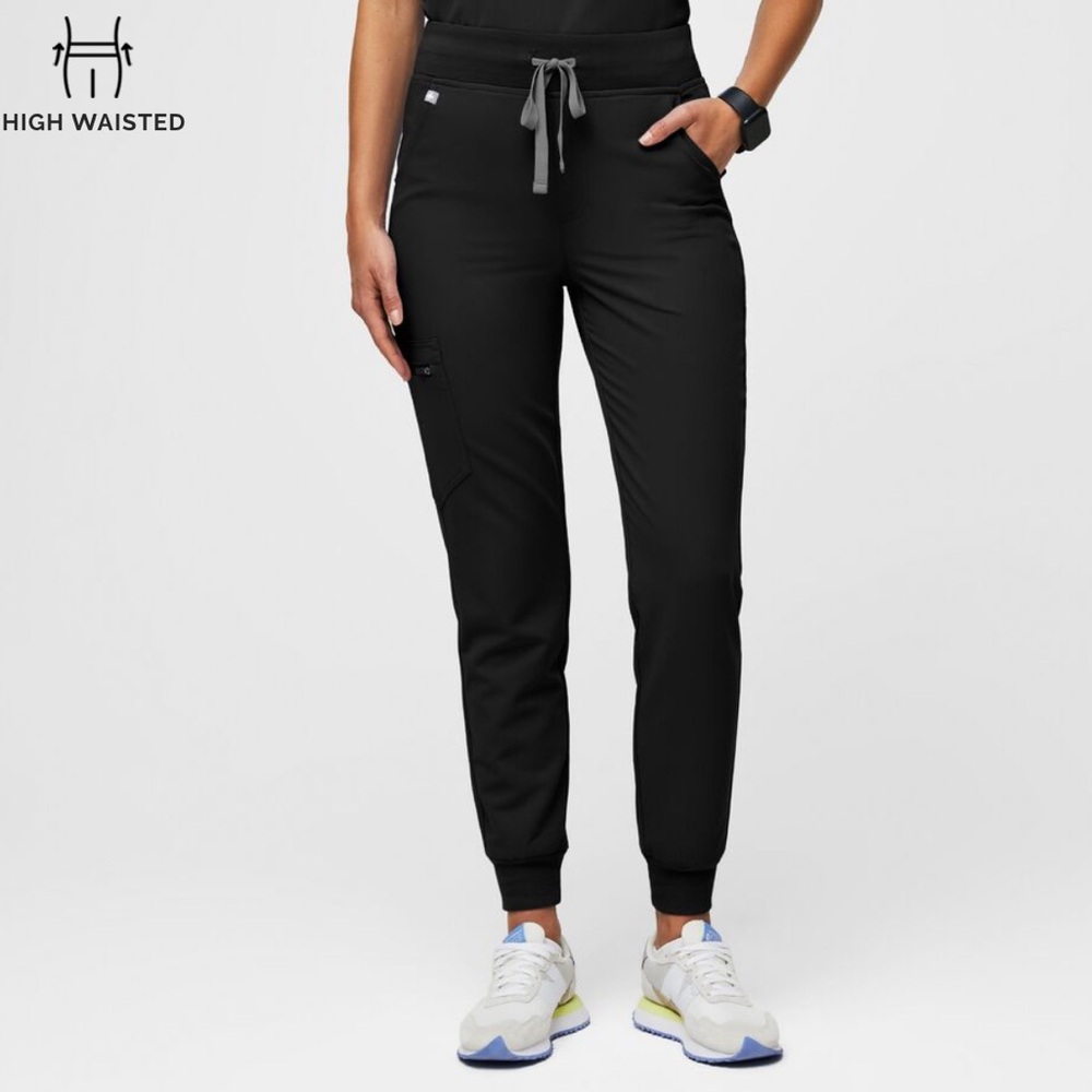 Black High Waisted Zamora Jogger Scrub Pants